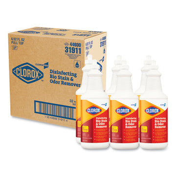Clorox® Disinfecting Bio Stain And Odor Remover, Fragranced, 32 Oz Pull-top Bottle, 6-ct freeshipping - TVN Wholesale